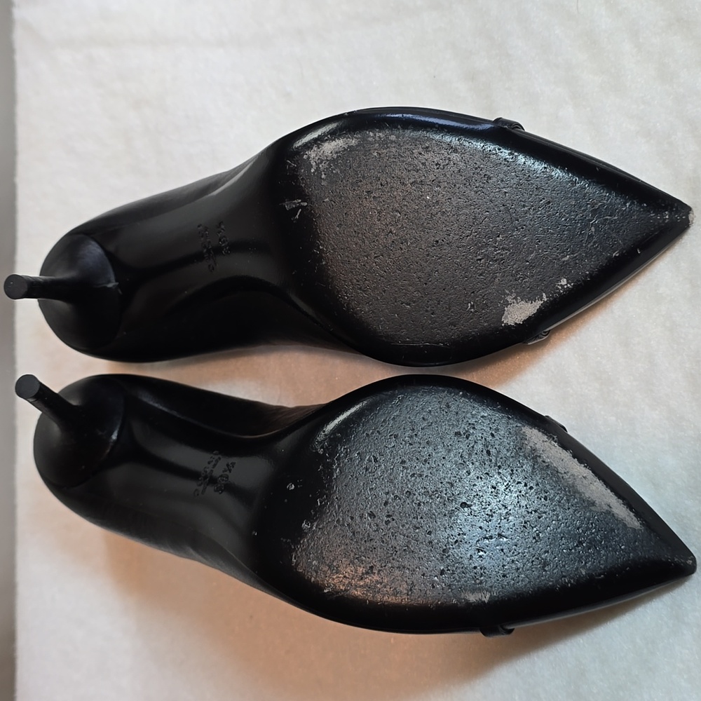 GUCCI Nappa Moorea Molaita Black Leather Pumps With Chain Detail Size 39.5 - Picture 6 of 11